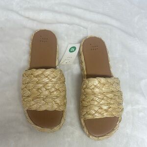 A New Day Tan Espadrille Sandals with Woven Upper